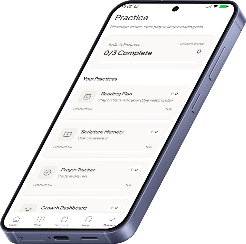 Practice screen in the ScriptureHub Android app