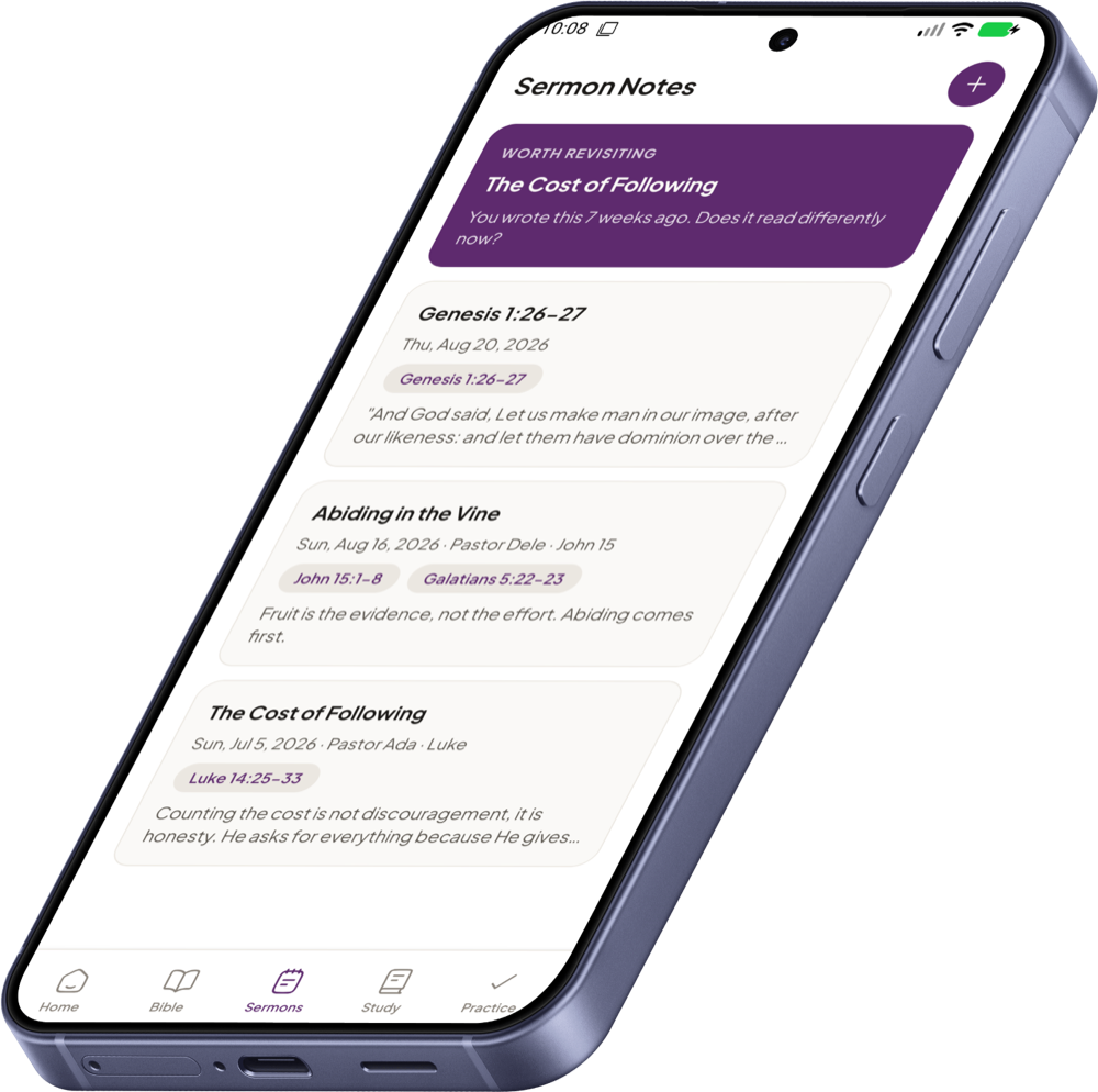 Sermon notes screen in the ScriptureHub Android app